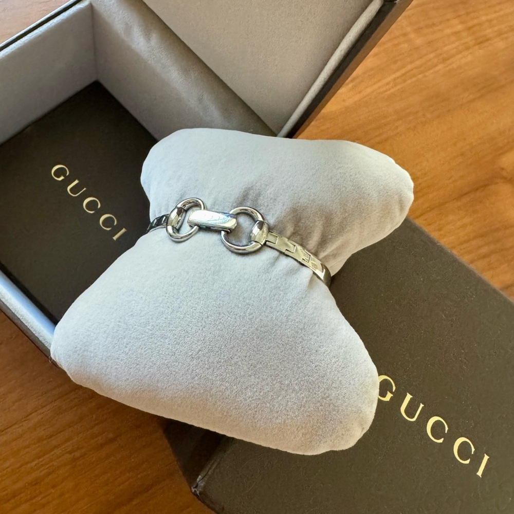 Gucci Guccissima collection. Large Brown Dial Steel Bangle Watch YA134302 - Picture 4 of 5